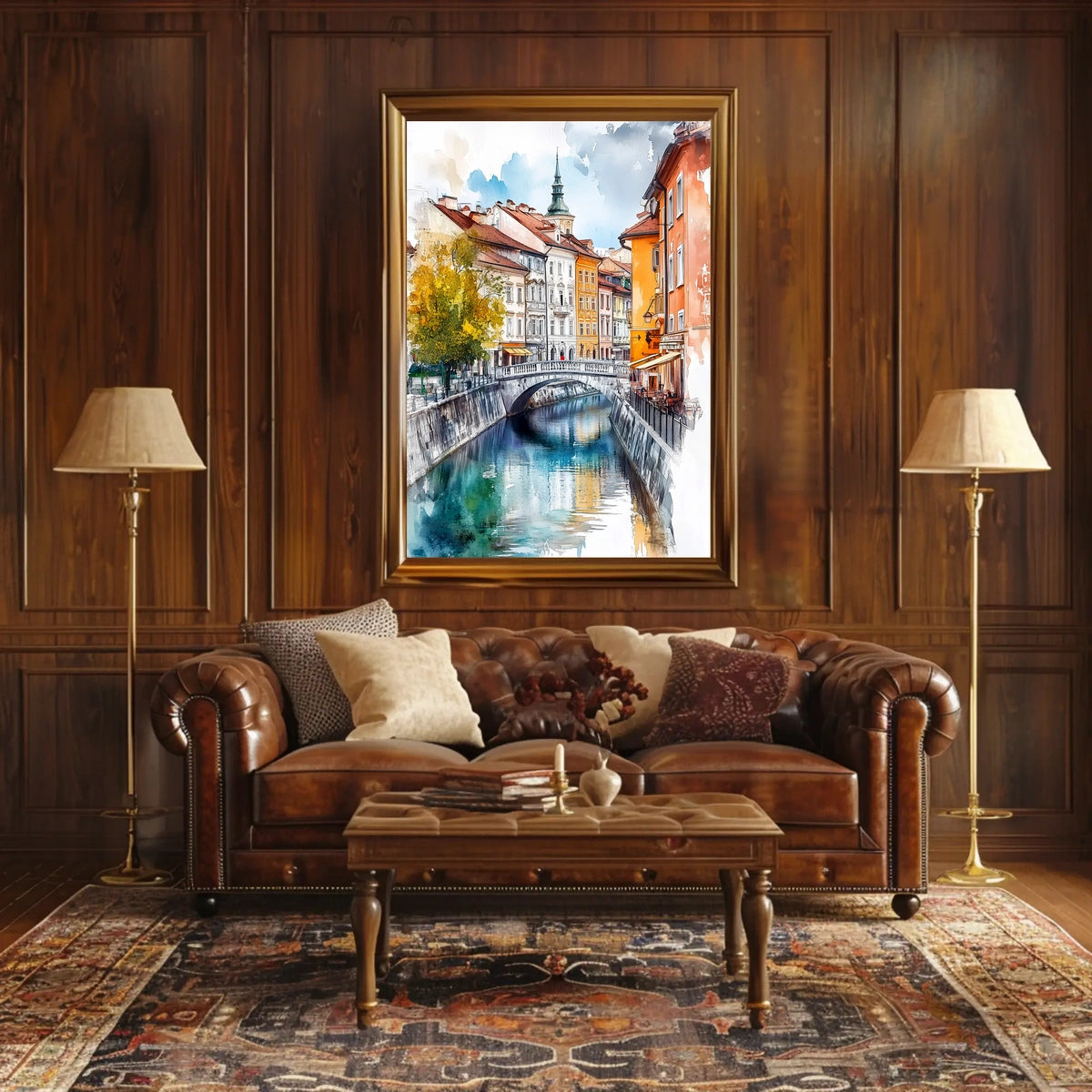 Ljubljana Old Town Street Scene Slovenia City View Poster
