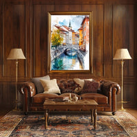 Ljubljana Old Town Street Scene Slovenia City View Poster