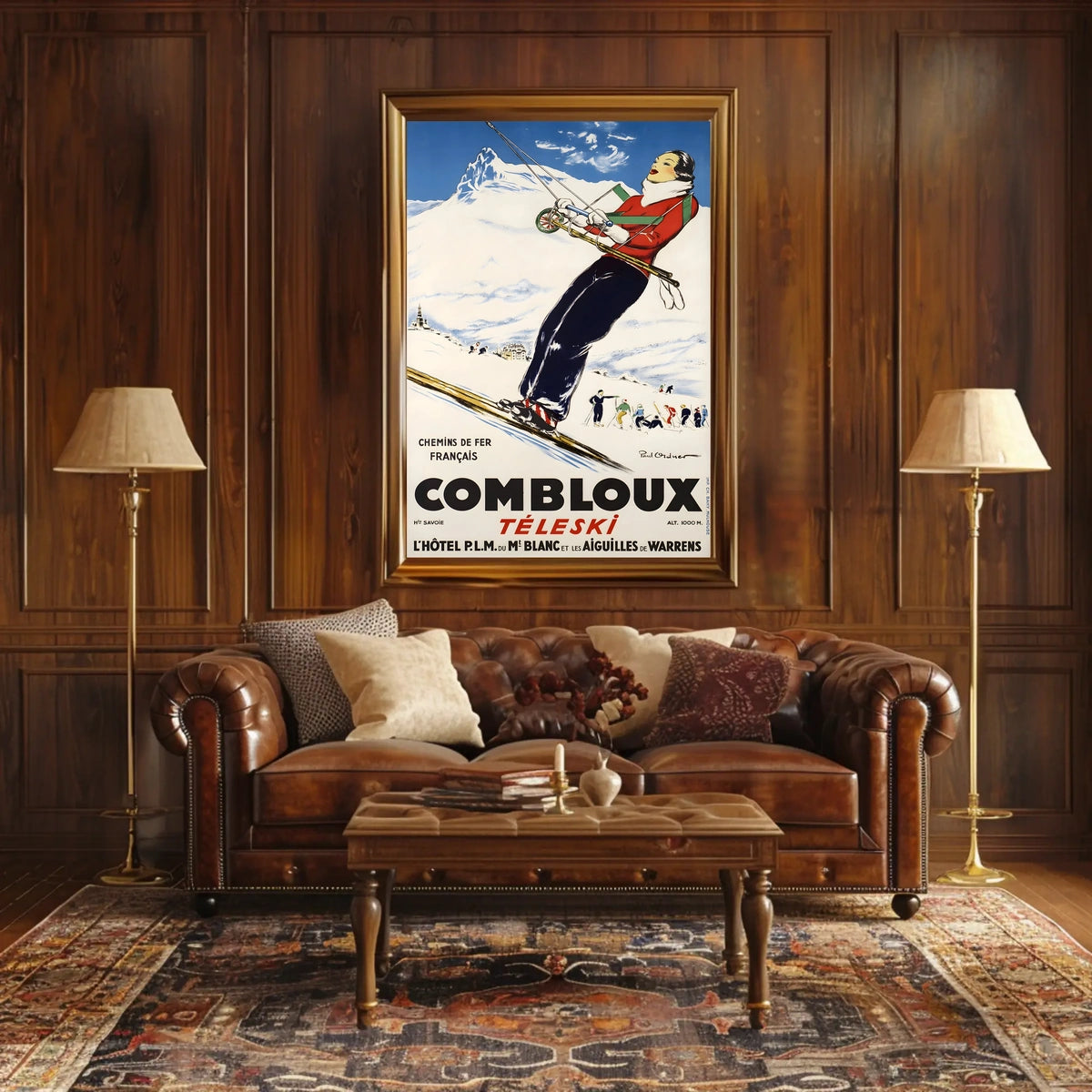 Combloux Ski Resort Advertisement Poster