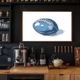Stylized Blue American Football Art Poster