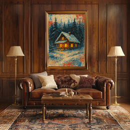 Cozy Winter Cabin Poster