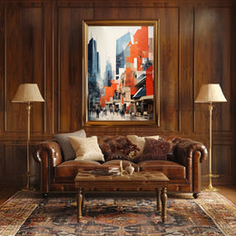Contemporary Urban Cityscape in a Modern Skyline Travel Poster
