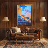 Lincoln Memorial Steps At Dusk Landmark Art Poster