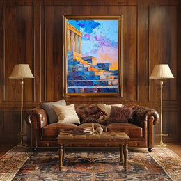 Lincoln Memorial Steps At Dusk Landmark Art Poster
