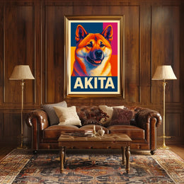 Akita Portrait Poster