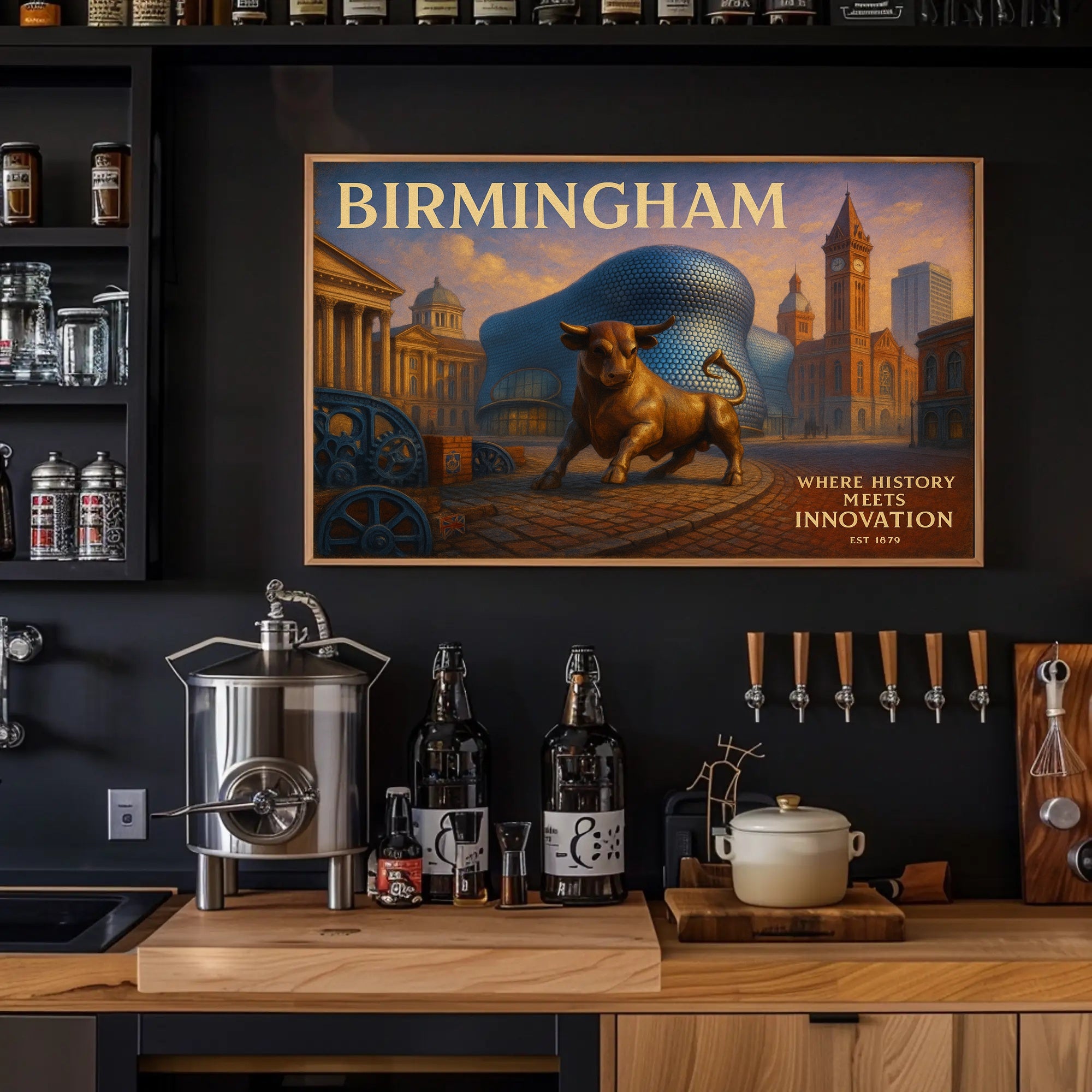 Birmingham Travel Poster Where History Meets Innovation
