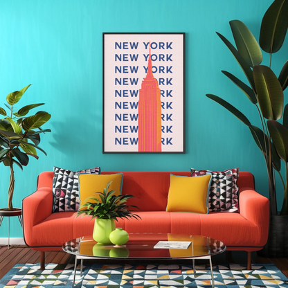 New York Empire State Poster Retro Travel Poster