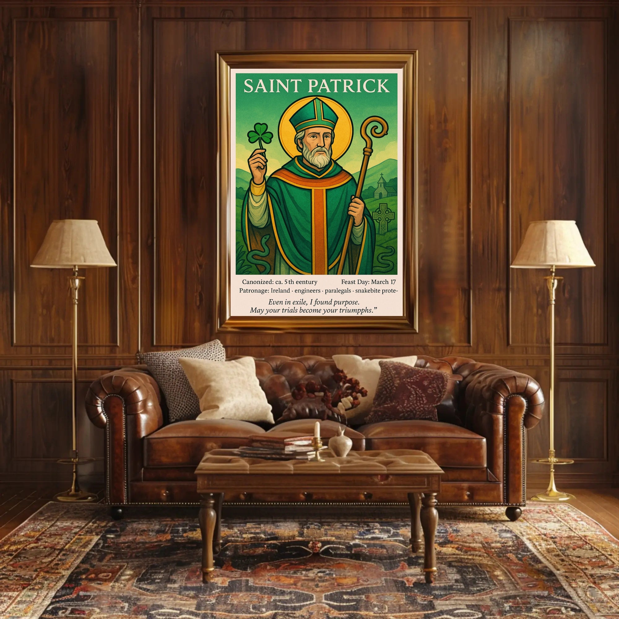 Saint Patrick Patron of Ireland Poster PosterGoat