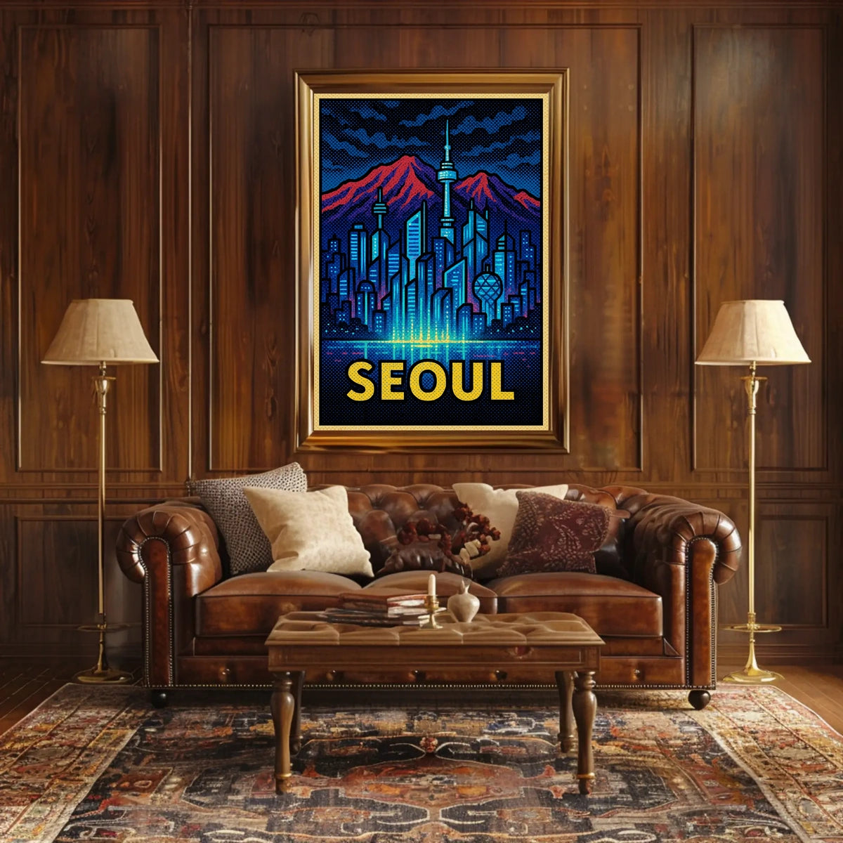 Seoul Skyline Art Poster
