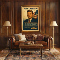 JFK Patriotic Vintage Poster with Inspirational Quote