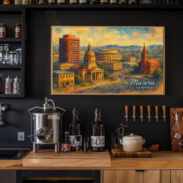 Maseru Cityscape Travel Minimalist Poster