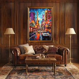 Vibrant Cityscape Mosaic with Eiffel Tower Artistic Poster