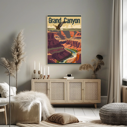 Grand Canyon Vintage Poster - Eagle Flight