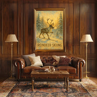 Reindeer Skiing Adventure Poster