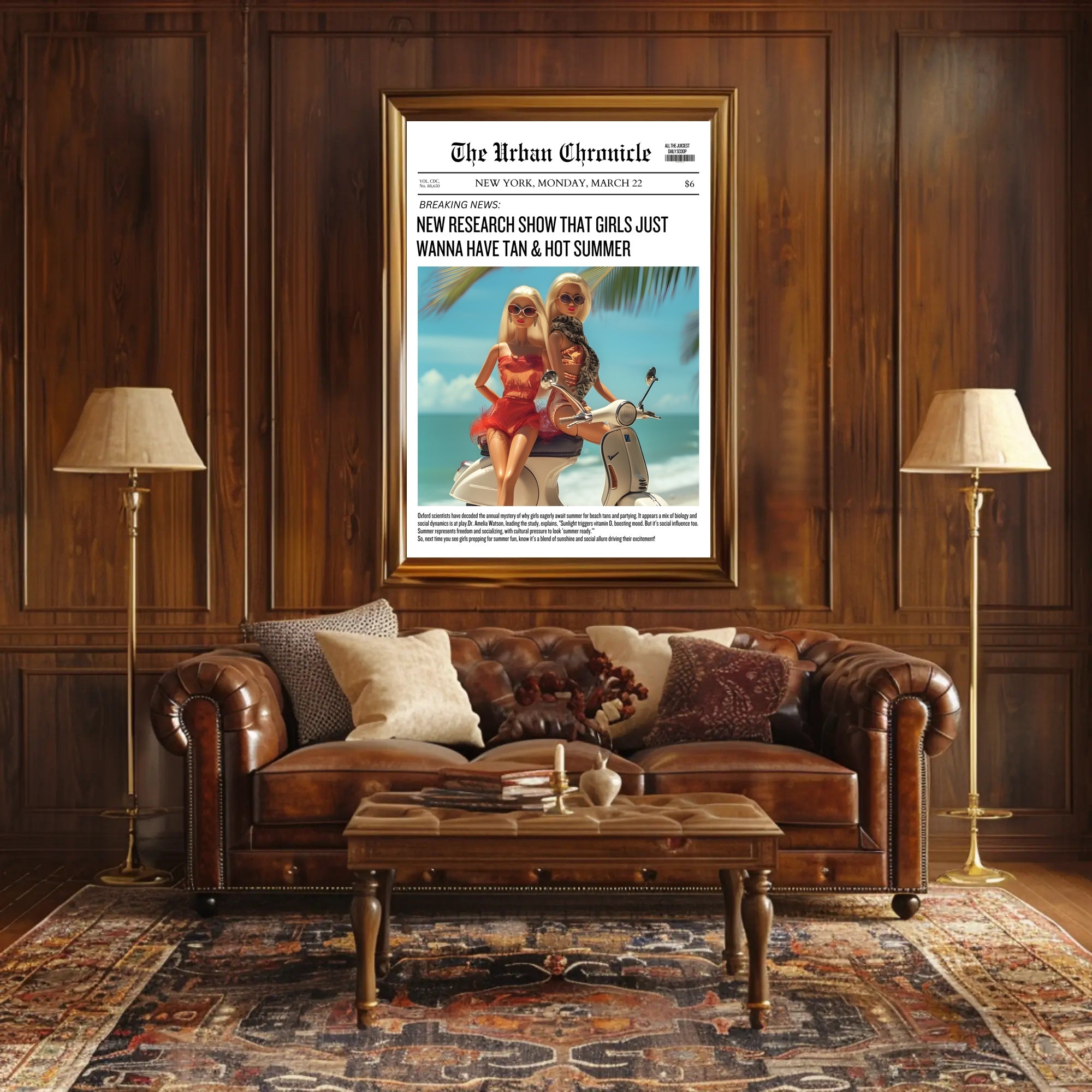 Summer Fun Dolls on Scooter Pop Culture Poster PosterGoat