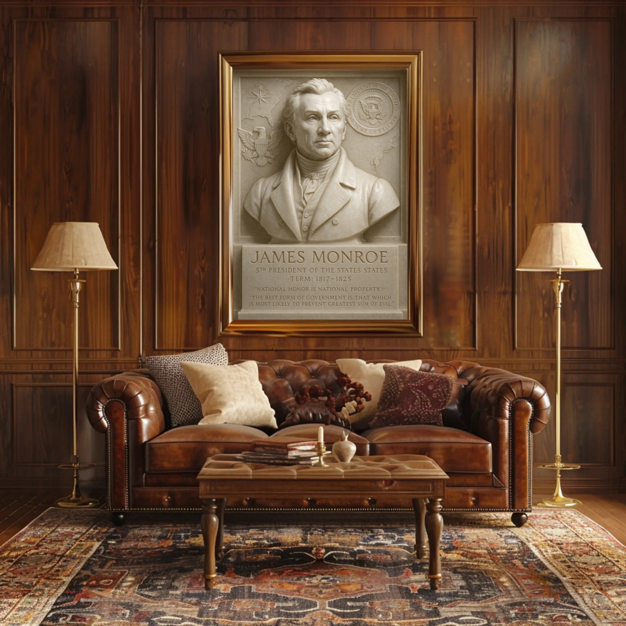 James Monroe Patriotic Historical Presidential Poster