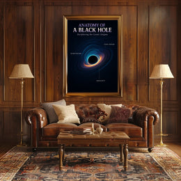Black Hole Anatomy Modern Illustrative Space or Astronomy Poster