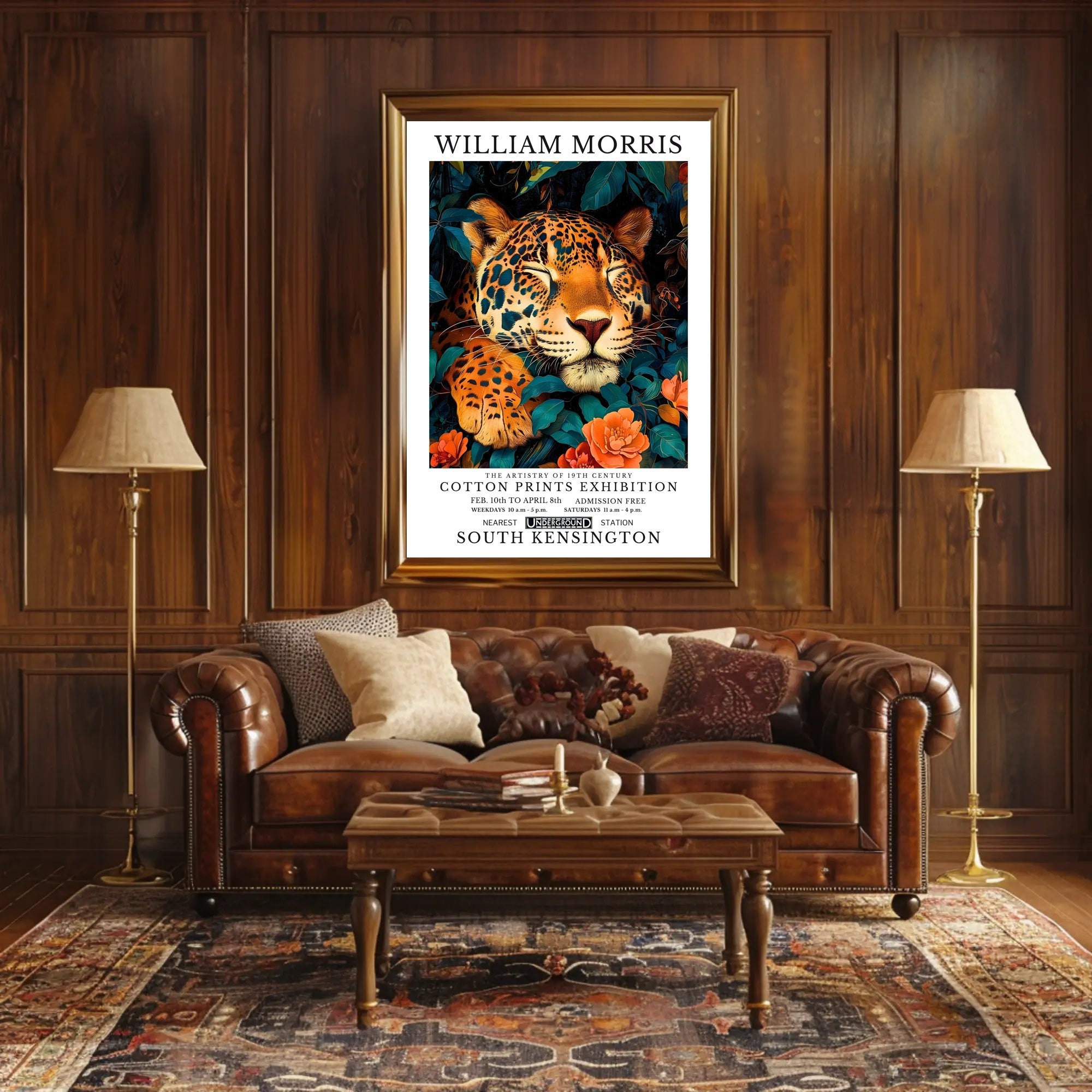 William Morris Exhibition Poster: Artistic Vintage Botanical Art Poster