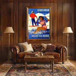 Leukerbad Winter Sports and Bathing Retreat Poster PosterGoat