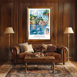 Portofino Harbor Poster PosterGoat