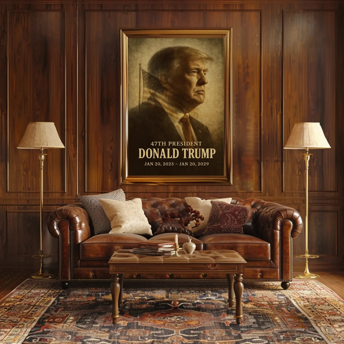 Trump Vision Promise Vintage Sepia Patriotic Poster