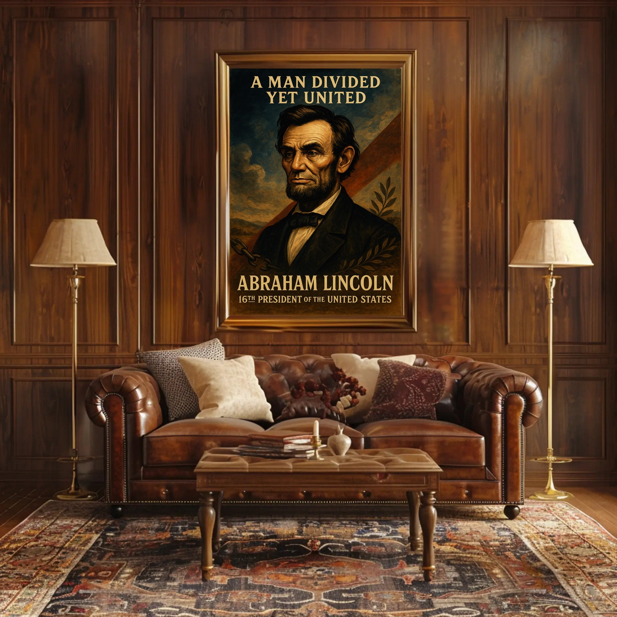 Abraham Lincoln Unity and Division Historical Presidential Poster