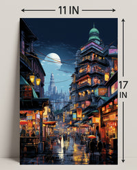 Neon Night Market Poster