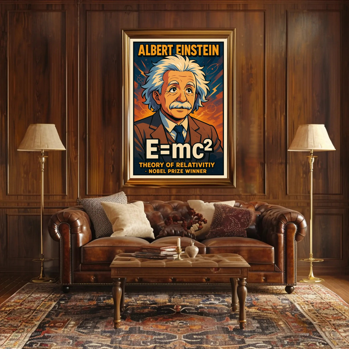 Einstein Relativity Vintage Science Curious Poster