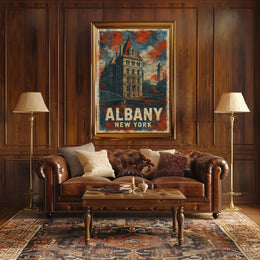Albany Architecture Line Art Traveler Poster