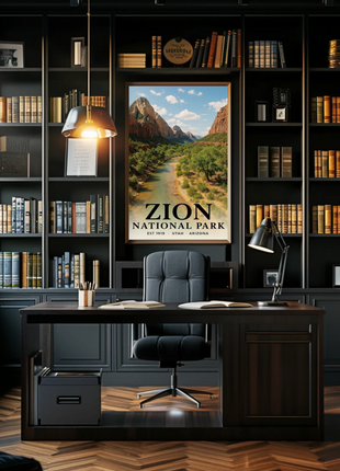 Zion National Park Utah Scenic Canyon River Views Travel Poster Travel Poster