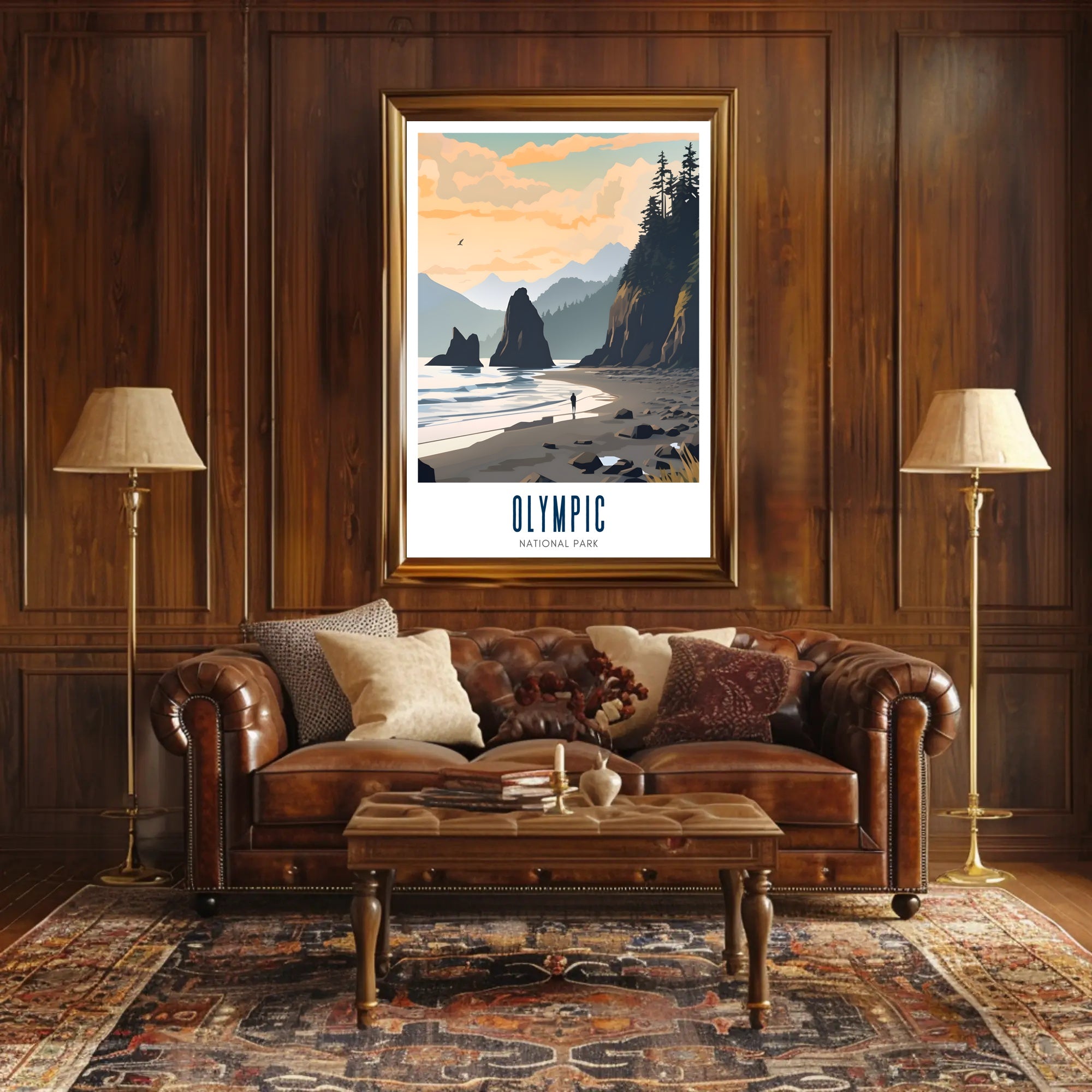Tranquil Shores of Olympic Poster