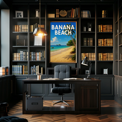 Banana Beach Tropical Paradise Poster Travel Poster
