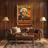 Einstein Relativity Vintage Science Decor Scenic Home Wall Art Iconic Timeless Wanderlust Poster