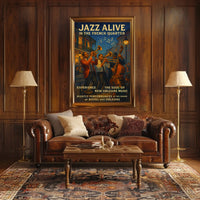 Live Jazz Performances Music New Orleans French Quarter Poster