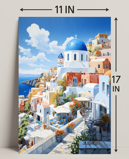 Santorini Serenity Poster