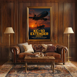KC-10 Extender Aircraft Sunset Military Recruitment Poster