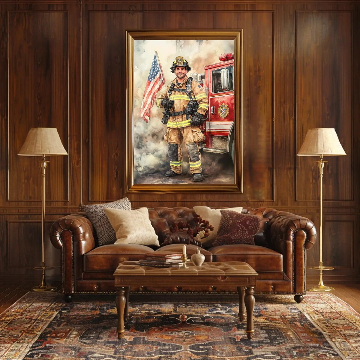 smiling firefighter Poster