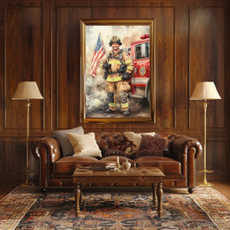 smiling firefighter Poster