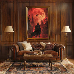 Eerie Urban Moonlit Silhouette - Fantasy or Mythology Poster PosterGoat