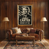 Jimmy Carter 39th President of the United States B & W Comic Sketch Poster