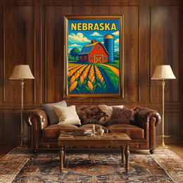 Nebraska Farm Scene Poster