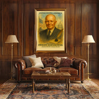 Dwight D. Eisenhower 34th President of the United States Vintage Watercolor Poster
