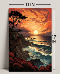 Sunset Over The Ocean Poster