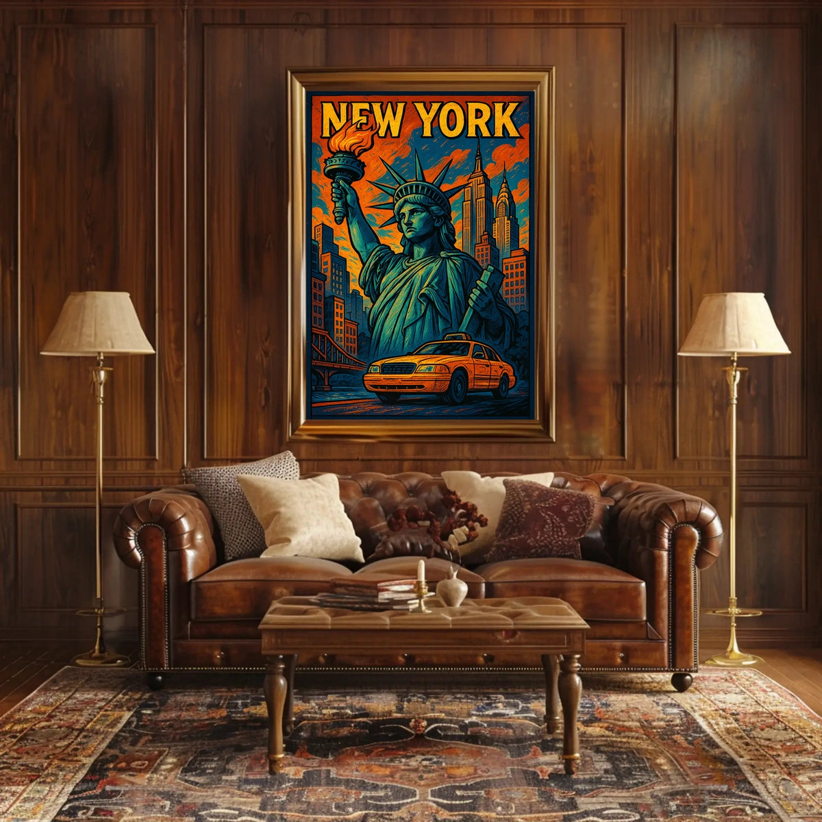 New York Vibes Poster Cityscape Wall Art Print 18x24