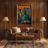 New York Vibes Poster Cityscape Wall Art Print 18x24