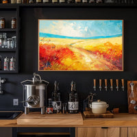 Vibrant Impressionistic Rural Landscape Abstract Painting