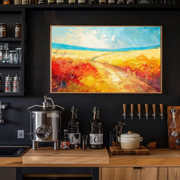 Vibrant Impressionistic Rural Landscape Abstract Painting