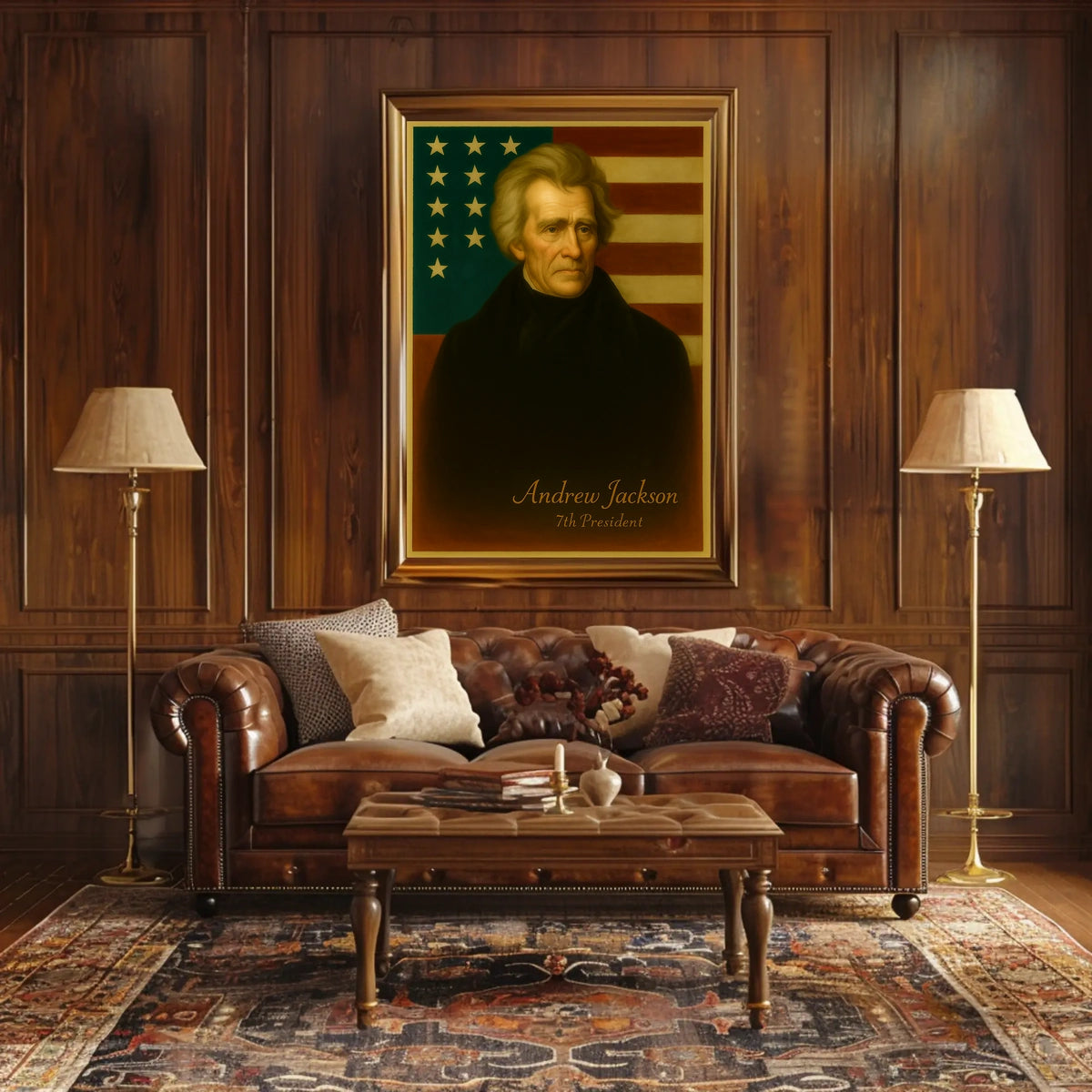 Andrew Jackson Vintage Patriotic American History Poster