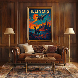 Illinois Skyline And Nature Poster