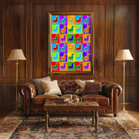 Canine Pop Art Poster Vibrant Retro Dog Wall Art